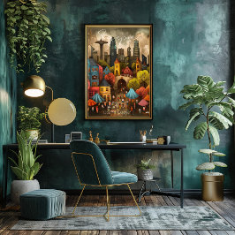 Singapore: Lion City - Whimsical Art ポスター