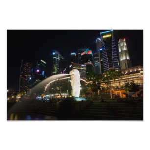 Singapore Merlion onスカイライン フォトプリント