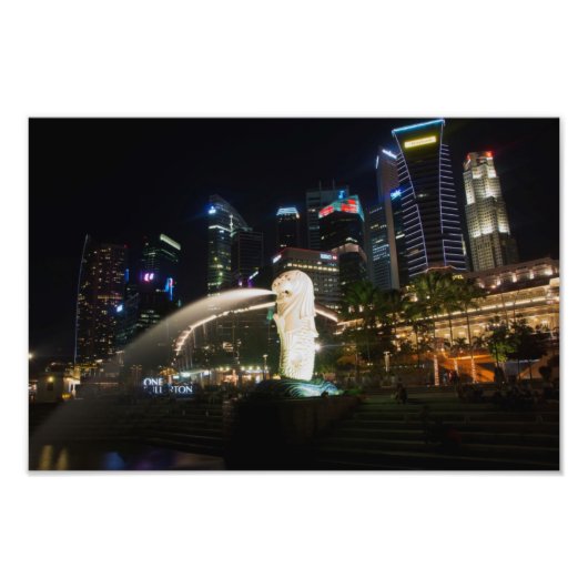 Singapore Merlion onスカイライン フォトプリント (正面)