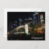 Singapore Merlion onスカイライン ポストカード (正面/裏面)
