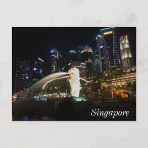 Singapore Merlion onスカイライン ポストカード