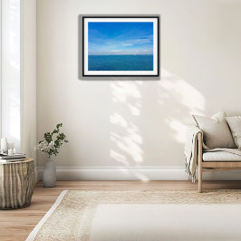 Singapore Strait Ocean View with Cargo Ships ポスター