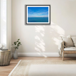 Singapore Strait Ocean View with Cargo Ships ポスター