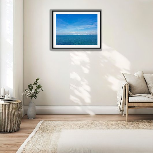 Singapore Strait Ocean View with Cargo Ships ポスター