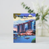 Singapore Travel Postcard, Singapore Skyline Postc ポストカード (スタンド正面)