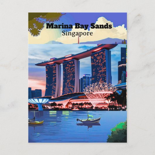 Singapore Travel Postcard, Singapore Skyline Postc ポストカード (正面)