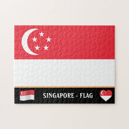 Singaporean Flag & Singapore country / Singapore ジグソーパズル (横)