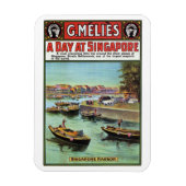 Singapur Vintage Reise マグネット (縦)