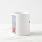 Singe 1 Photo Cute Dog Paws I Love You Red コーヒーマグカップ (中央)