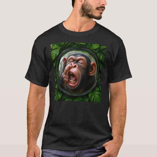 Singe Chimpanzé Humour Tシャツ (正面)