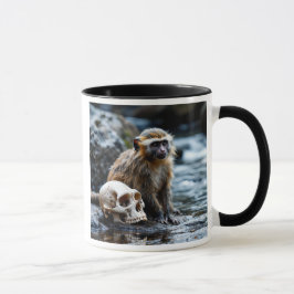 Singe curieux et crâne mystérieux. マグカップ