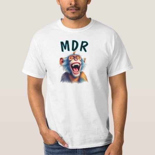 Singe hilarant avec inscription MDR. Tシャツ (正面)