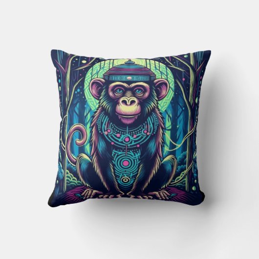 Singe Mystique dans la Forêt Enchantée クッション (裏面)