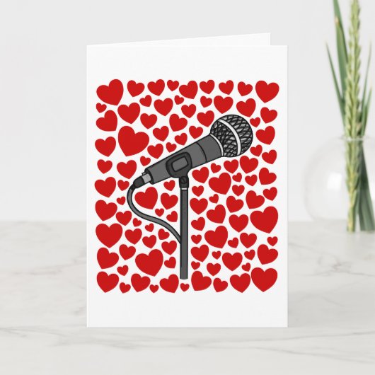 Singer Microphone Valentines Anniversary Card シーズンカード (正面)