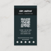 Singer Musician Photo Black & White Grunge Music 名刺 (裏面)