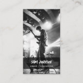 Singer Musician Photo Black & White Grunge Music 名刺 (正面)