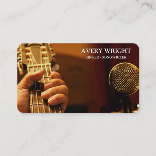 Singer Musician Photo Black & White Modern Music 名刺 (正面)