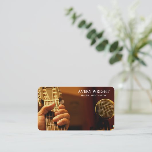 Singer Musician Photo Black & White Modern Music 名刺 (スタンド正面)