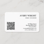 Singer Musician Photo Black & White Modern Music 名刺 (裏面)