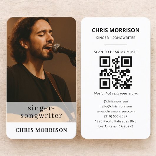 Singer Songwriter QR Code Photo 名刺