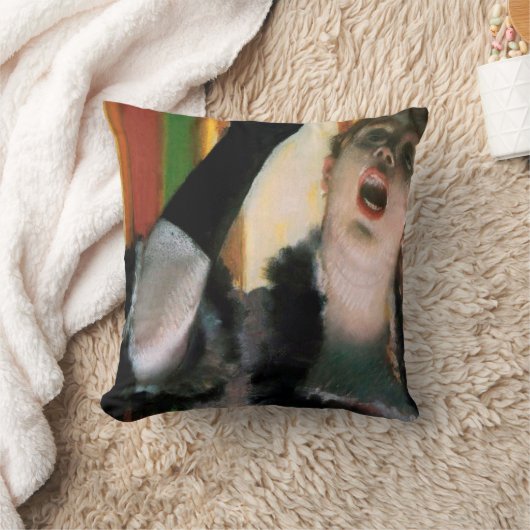 Singer with a Glove, Edgar Degas クッション (ブランケット)