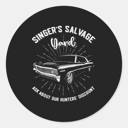Singers Salvage Yard Hunters Funny Spn ラウンドシール (正面)