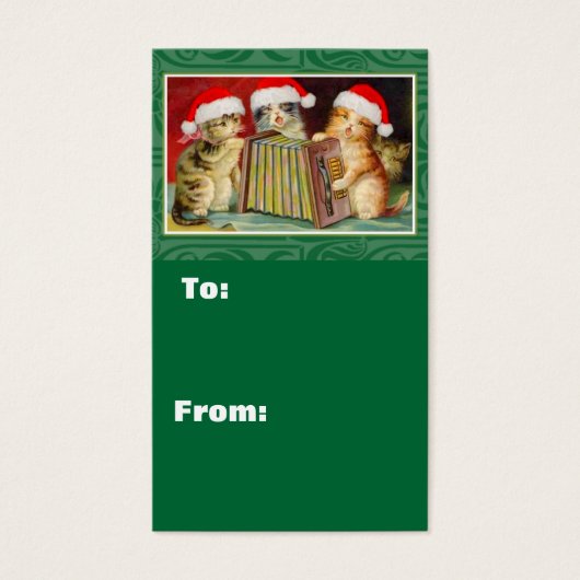 Singin Catsクリスマスギフトタグ (正面)