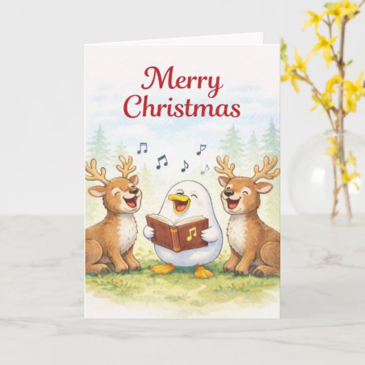 Singing all the way...Merry Christmas カード (黄色い花)