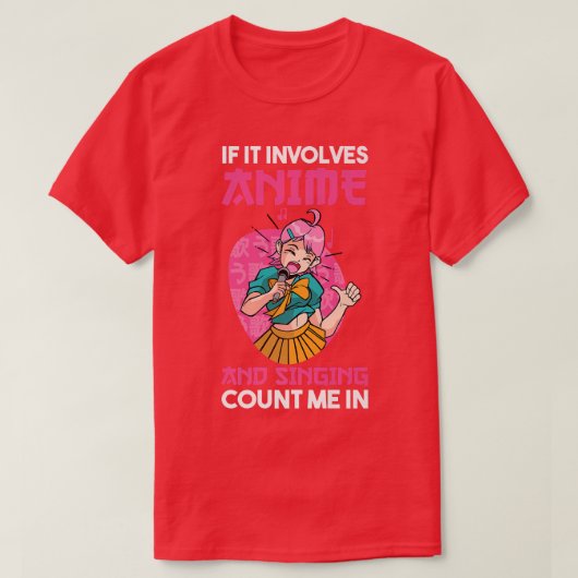 Singing and Anime  Tシャツ (デザイン正面)