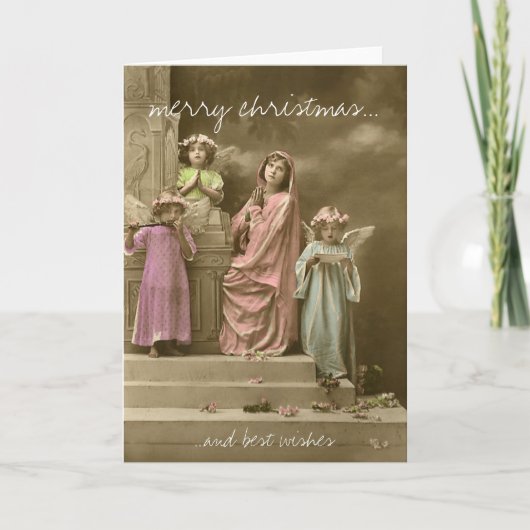 Singing angel vintage christmas greeting card シーズンカード (正面)
