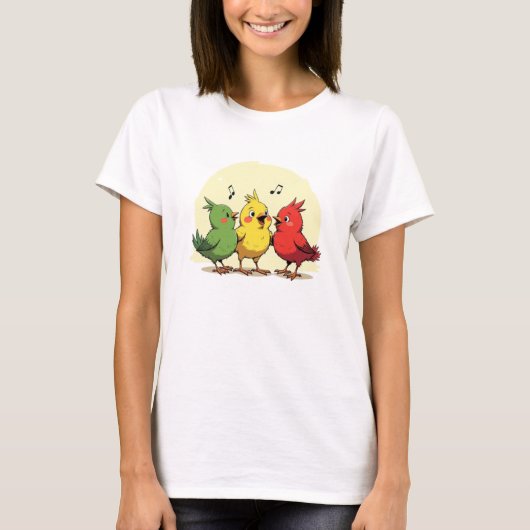 Singing Birds – Joyful Art with Reggae Vibes Tシャツ (正面)