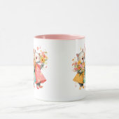 Singing Cats Holding Bouquets マグカップ (中央)