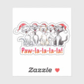 Singing Christmas Cats with Santa Hats シール (シート)