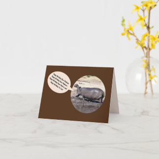 Singing Hippo Birthday Card/personalize カード