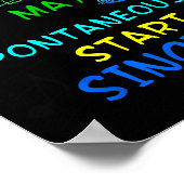 Singing Music Lover T Shirt Gift - Caution May Sta ポスター (角)