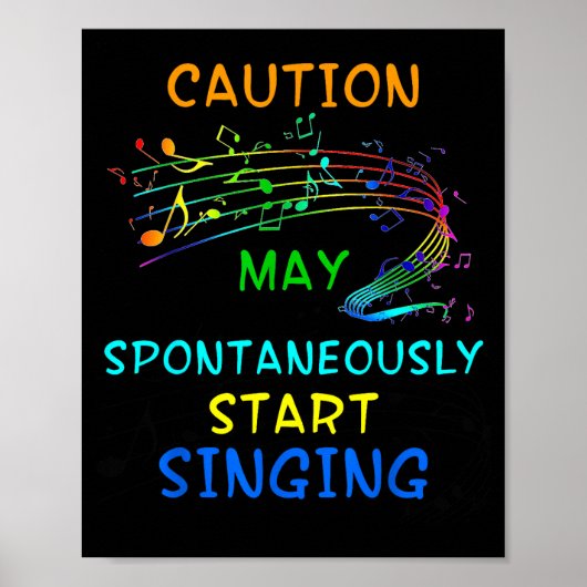 Singing Music Lover T Shirt Gift - Caution May Sta ポスター (正面)