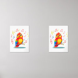 **Singing Parrot – Cute Parrot Singing Illustratio
