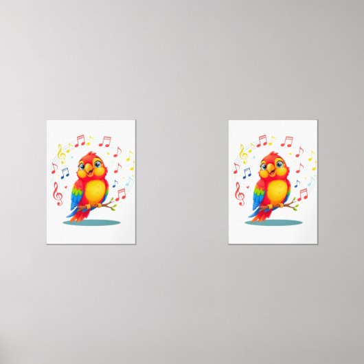 **Singing Parrot – Cute Parrot Singing Illustratio (正面)