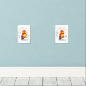 **Singing Parrot – Cute Parrot Singing Illustratio (ウッドフロア)