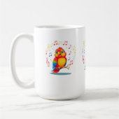**Singing Parrot – Cute Parrot Singing Illustratio コーヒーマグカップ (左)