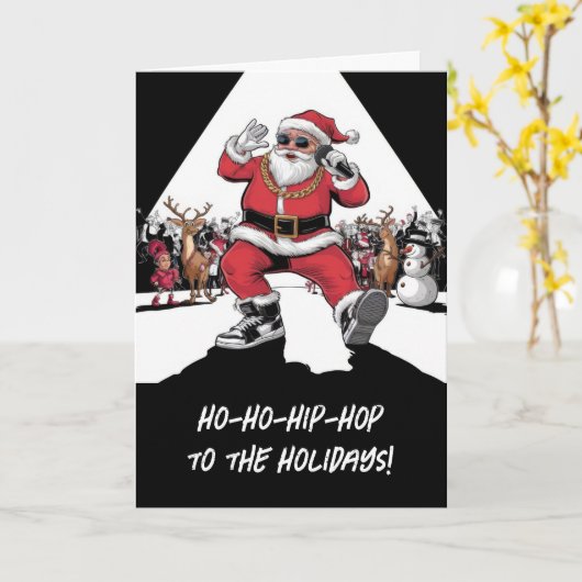 Singing Santa Claus Christmas Card カード (黄色い花)