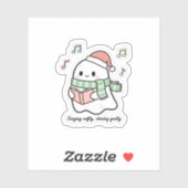 Singing Softly Shining Gently Sticker | Cute Ghost シール (シート)