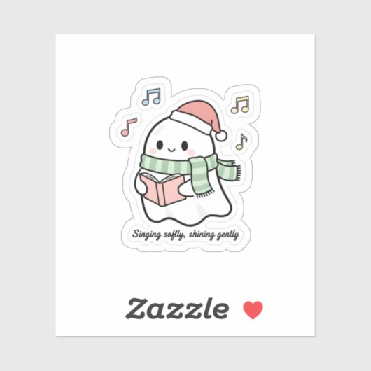 Singing Softly Shining Gently Sticker | Cute Ghost シール (シート)