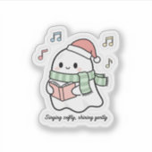 Singing Softly Shining Gently Sticker | Cute Ghost シール (正面)