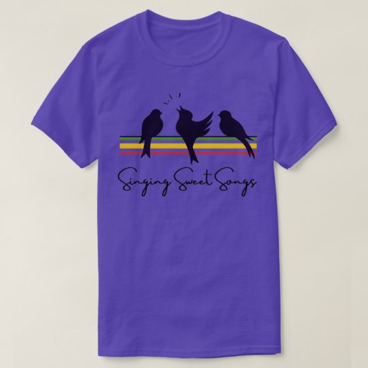 Singing Sweet Songs Three Little birds Tシャツ (デザイン正面)