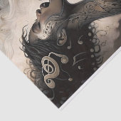 Singing Woman with Music Tattoos Decoupage 薄葉紙 (詳細)