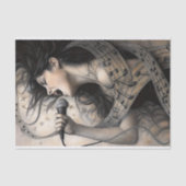 Singing Woman Wrapped in Musical Notes Decoupage 薄葉紙 (正面)