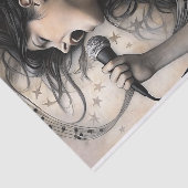 Singing Woman Wrapped in Musical Notes Decoupage 薄葉紙 (詳細)