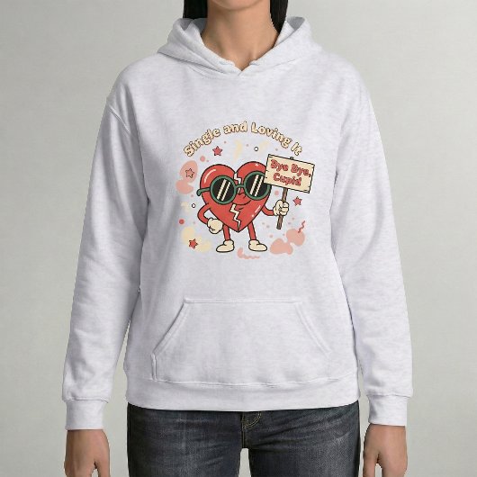 Single and Loving It Retro Funny Pullover Hoodie パーカ