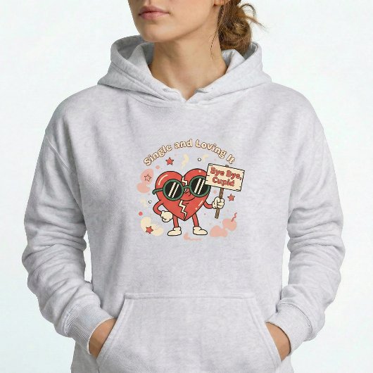 Single and Loving It Retro Funny Pullover Hoodie パーカ